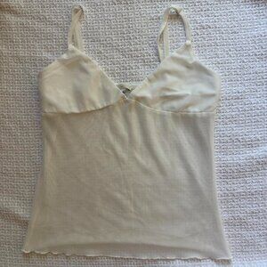 Brandy Melville Women's White and Cream Vest